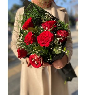 Özel 7 Kırmızı Gül Buketi